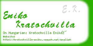 eniko kratochvilla business card